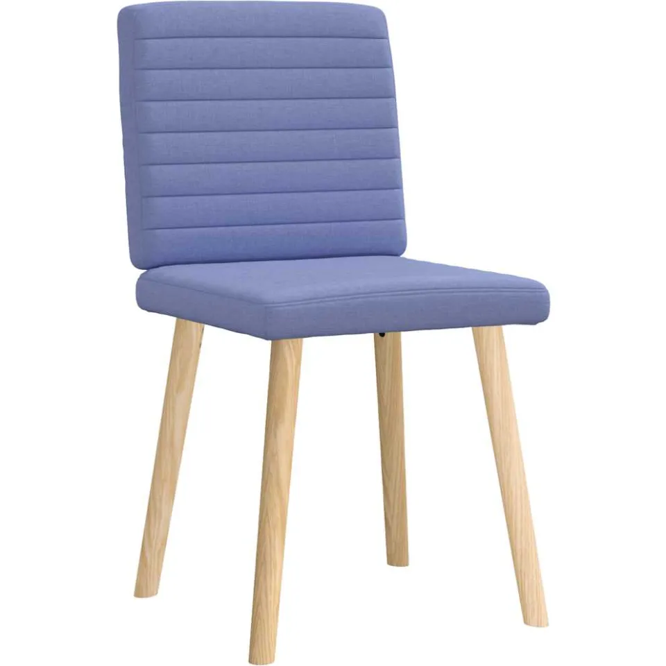 vidaXL Eetkamerstoelen 2 st stof jeansblauw