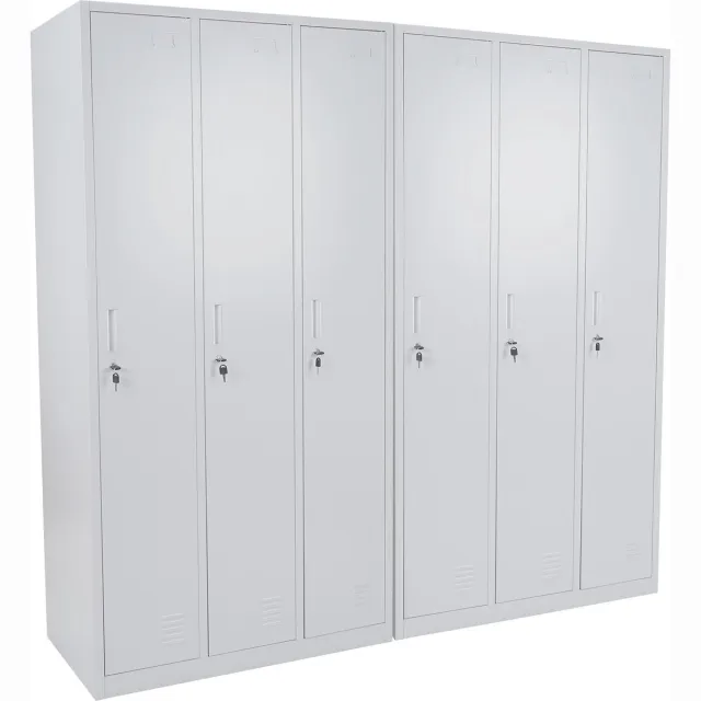 MCW Locker Boston T829, afstortkluisje Lockerkast, metaal 6 vakken ~ grijs