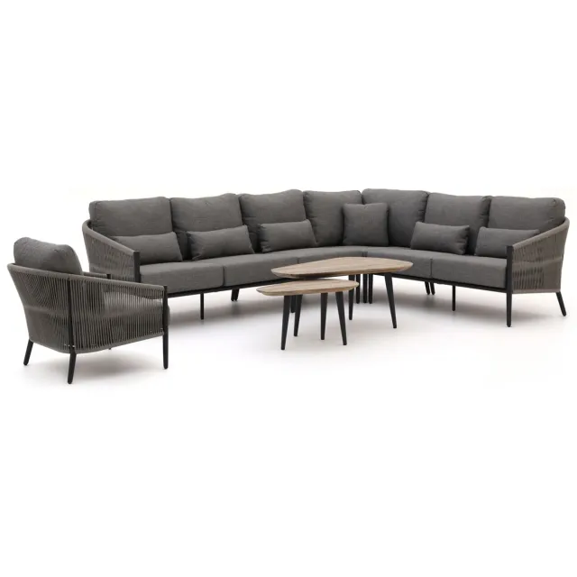 Bellagio tuinmeubelen Bellagio Mineo/ROUGH-K hoek loungeset 7-delig Bruin