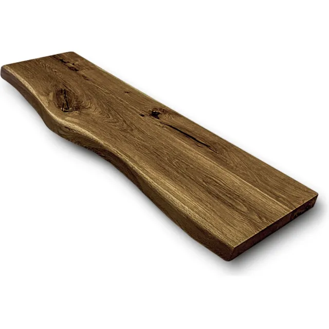 Robustiek Wonen Wandplank Massief Eiken Hout - 160x30 – Castle Brown - Boomstam Plank - Boekenplank