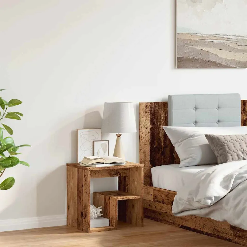 vidaXL Nachtkastje 40x30x40 cm bewerkt hout oud houtkleurig bruin, foto 3