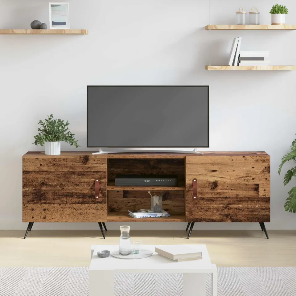 vidaXL TV-kast 150 x 30 x 50 cm Oud hout Bewerkt hout bruin, foto 4