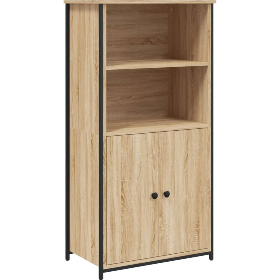 vidaXL Hoge kast 62x36x121,5 cm bewerkt hout sonoma eiken