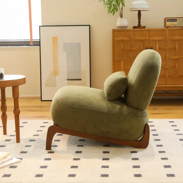 MODENUIT Fauteuil 72,1 x 86,9 x 69,9 cm - Fluwelen Bekleding - Voor Woonkamer en Slaapkamer - Hout - Groen
