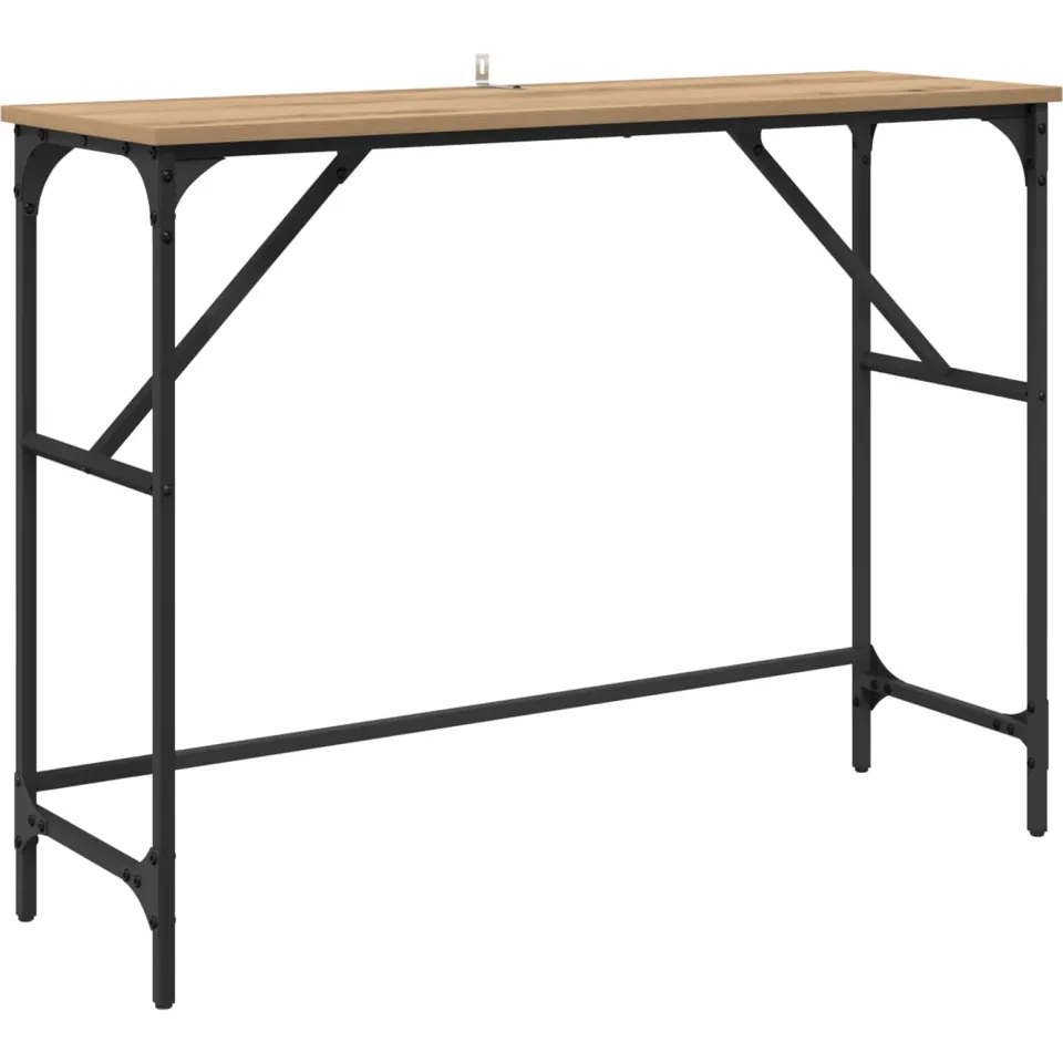 vidaXL Wandtafel Artisan Eiken 100 x 32 x 75 cm Bewerkt hout, foto 3