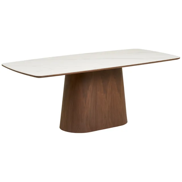 Artichok Nour houten eettafel met keramiek blad donkerbruin - 200 x 90 cm