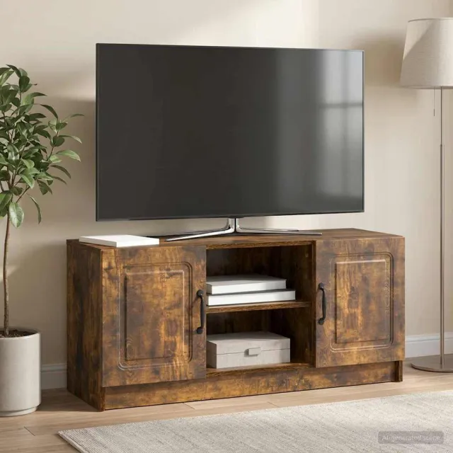 vidaXL TV-kast Gerookt eiken 102 x 34,5 x 47 cm Bewerkt hout, foto 2