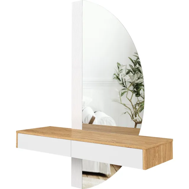 Vicco Kaptafel met licht Melisa, Wit, 120 cm met LED-spiegel