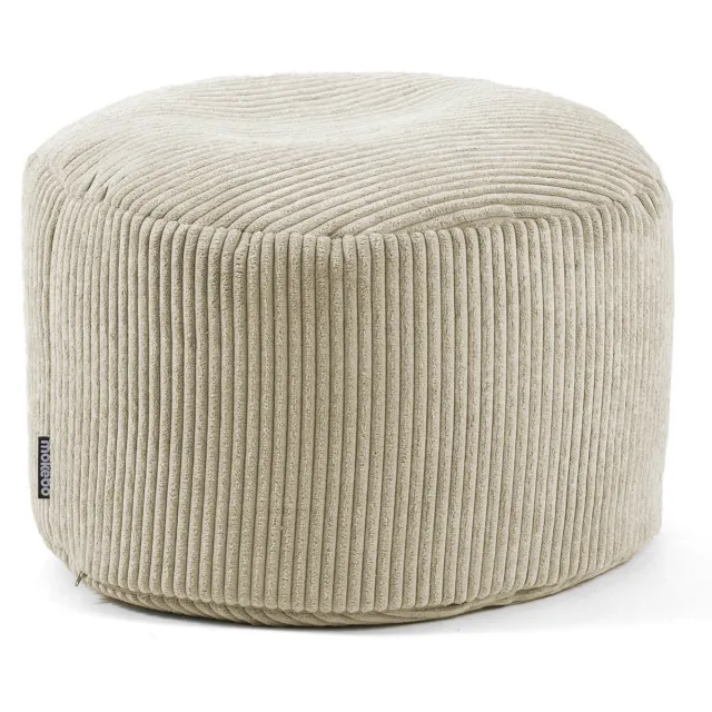 mokebo indoor Poef 'Der faule Lenz' van koordstof, voetensteun of kruk rond in beige