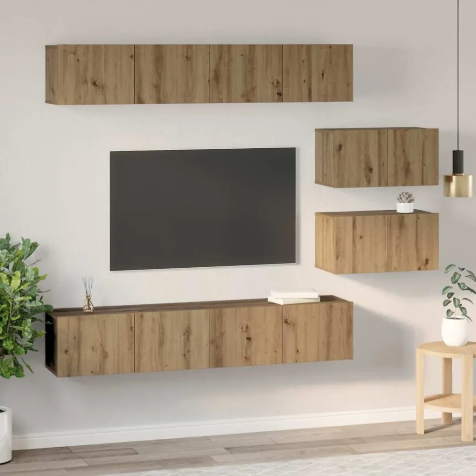vidaXL Tv-meubelset 6 st 80 x 30 x 30 cm Artisan Eiken, foto 4