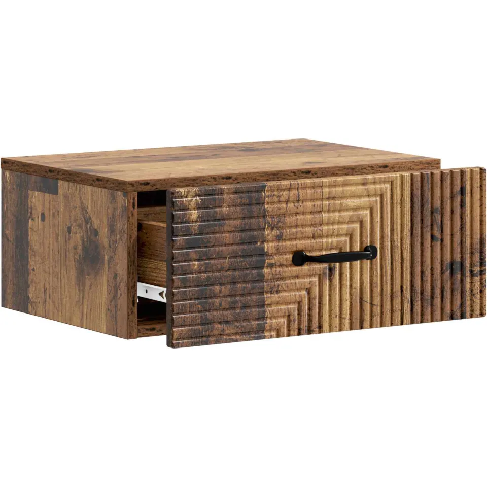 vidaXL Wandbeugel Bedkast Oud hout 49 x 34,5 x 20 cm Bewerkt hout bruin, foto 3