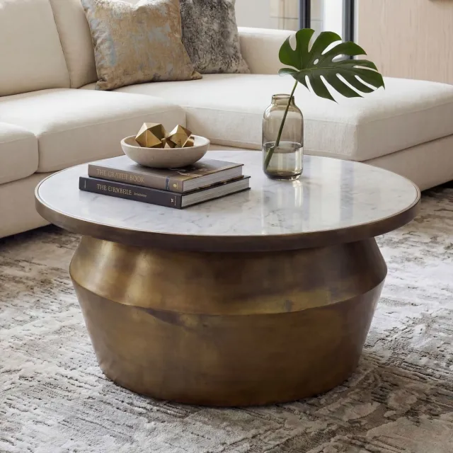 Wohnling Salontafel wit marmerlook 60 cm - WL7.548 Zie omschrijving