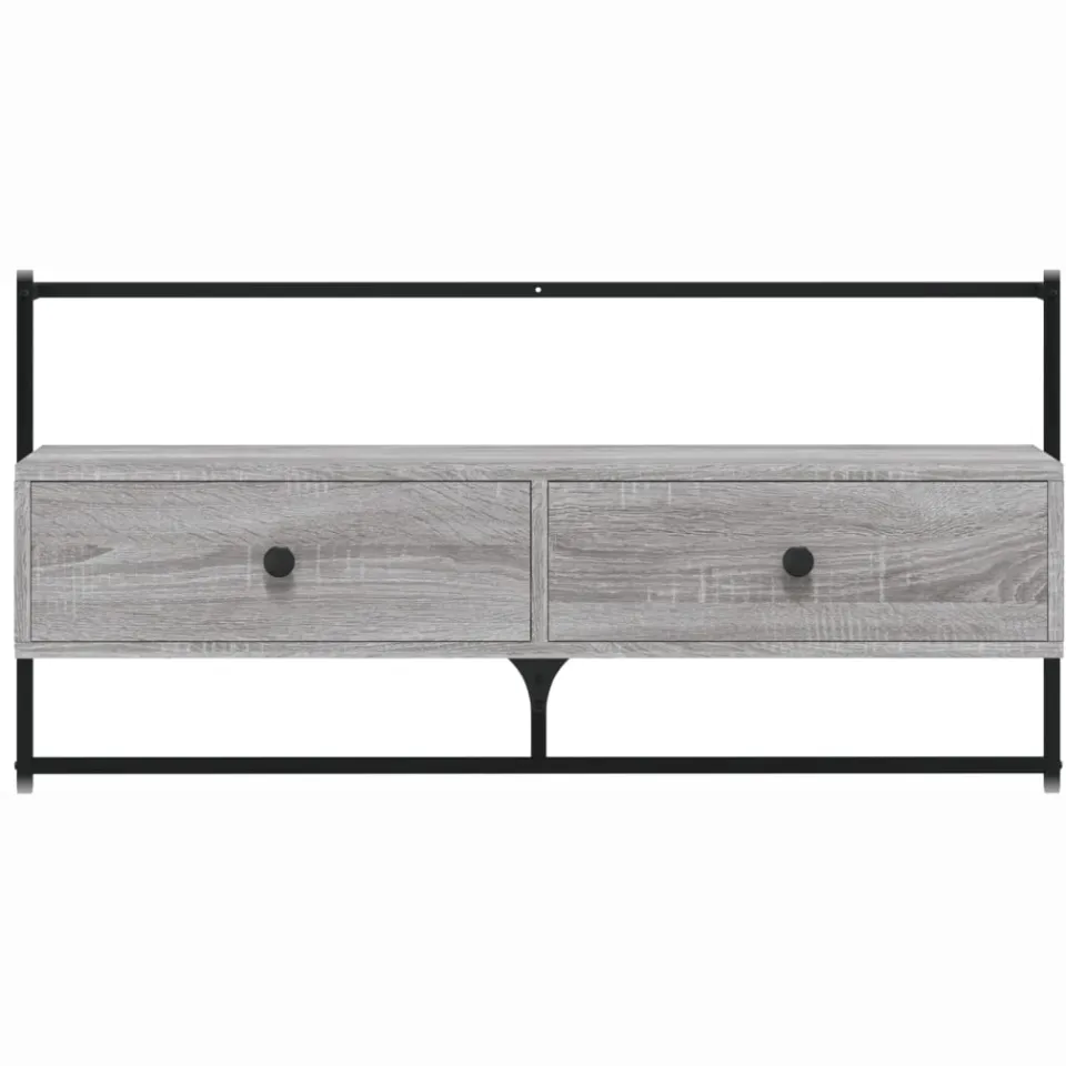 vidaXL Tv-meubel wandgemonteerd 100,5x30x51 cm hout grijs sonoma eiken, foto 4