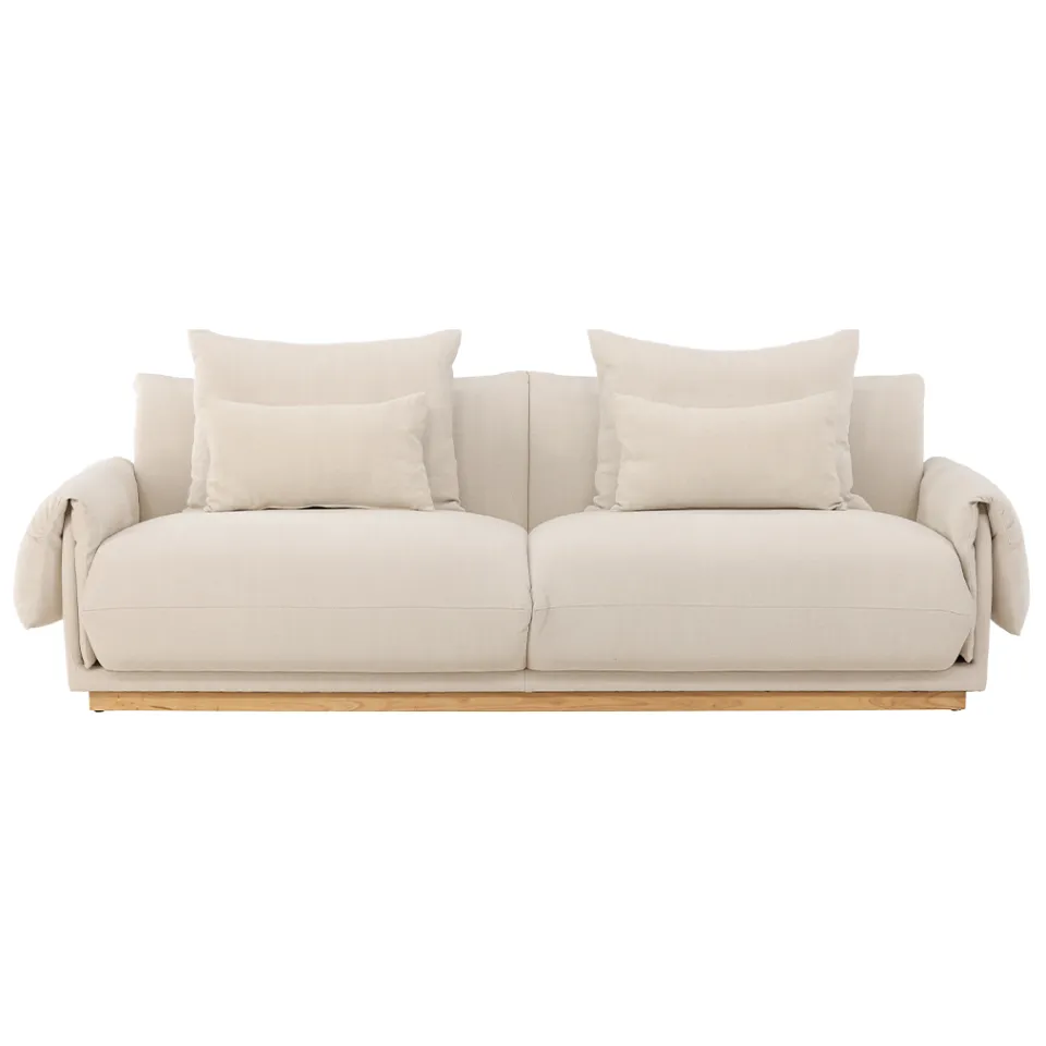 Nest living Rikki gestoffeerde 3-zits bank beige - 237 cm, foto 3