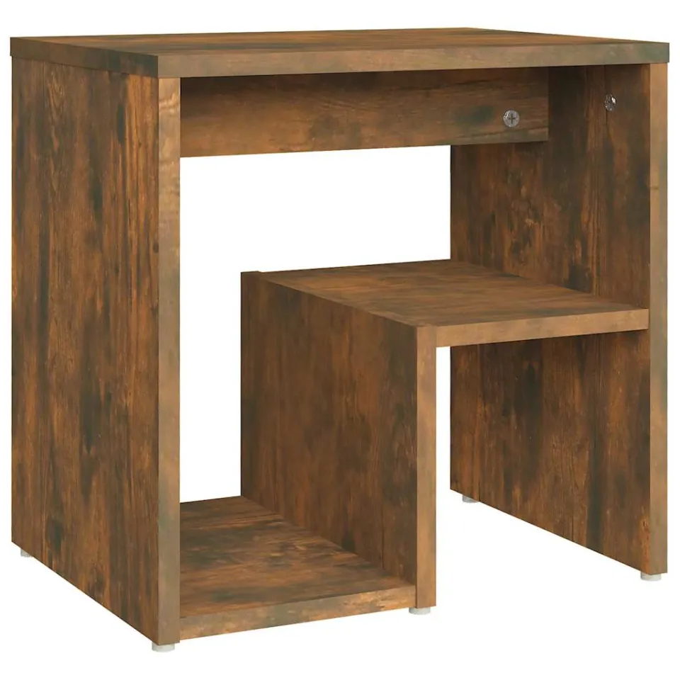 vidaXL Nachtkastje 40x30x40 cm bewerkt hout gerookt eikenkleurig, foto 3