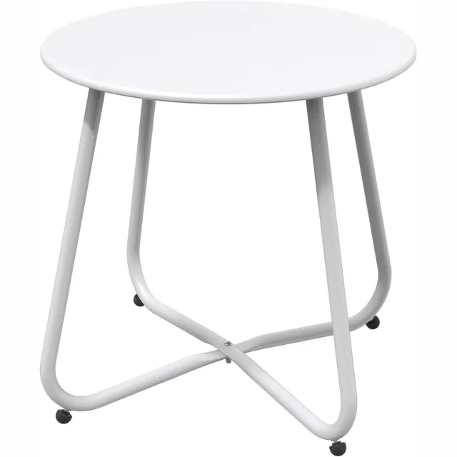 Imperatoris Salontafel - Geschikt voor Woonkamer, Thuiskantoor & Buiten - Stijlvolle Salon Tafel en Sidetable - Wit - 44,9 x 44,9 x 45,5 cm - van Imperatoris