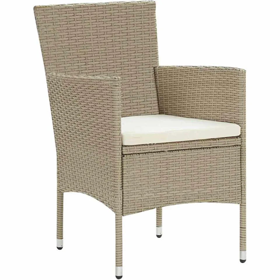 vidaXL 5-delige Tuinset poly rattan beige