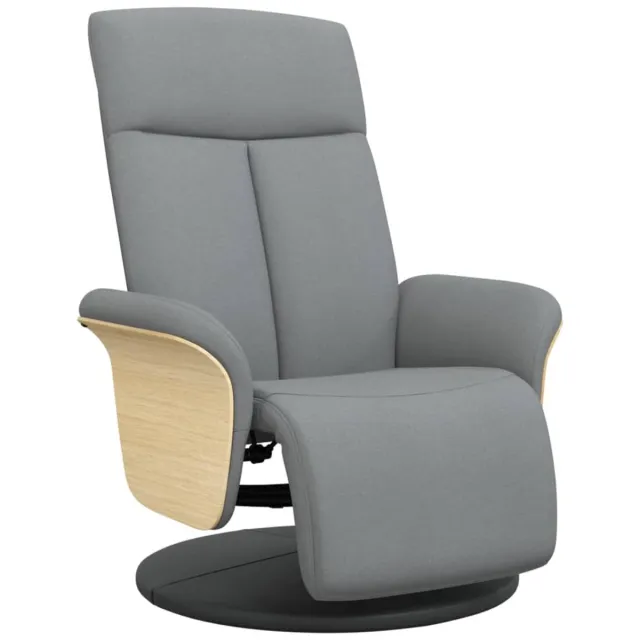 vidaXL Fauteuil - verstelbaar - met - voetensteun - stof - lichtgrijs