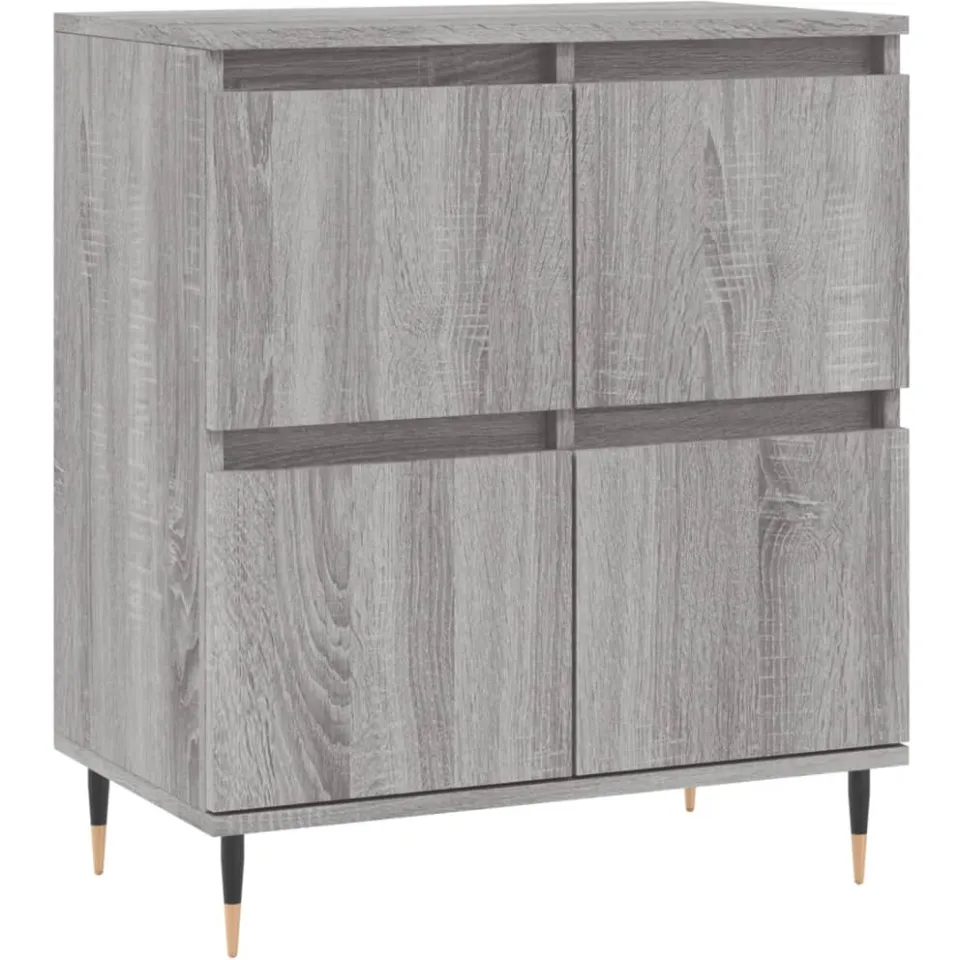 vidaXL Dressoirs 2 st bewerkt hout grijs sonoma eikenkleurig, foto 4