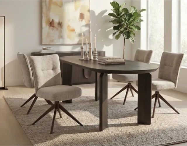 Tower Living Allure Eettafel ovaal eiken donkerbruin 240x100x76 cm - espresso bruin