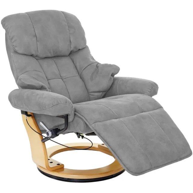 Robas Lund MCA Calgary 2 relaxfauteuil, TV-fauteuil, stof/textiel 150kg belastbaar ~ lichtgrijs, natuurbruin
