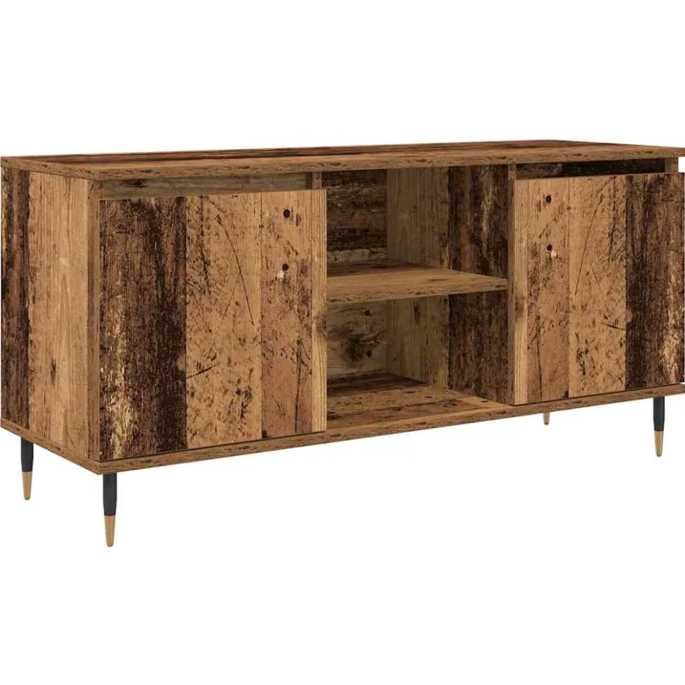 vidaXL TV-kast 104 x 35 x 50 cm Oud Hout Bewerkt hout bruin, foto 3