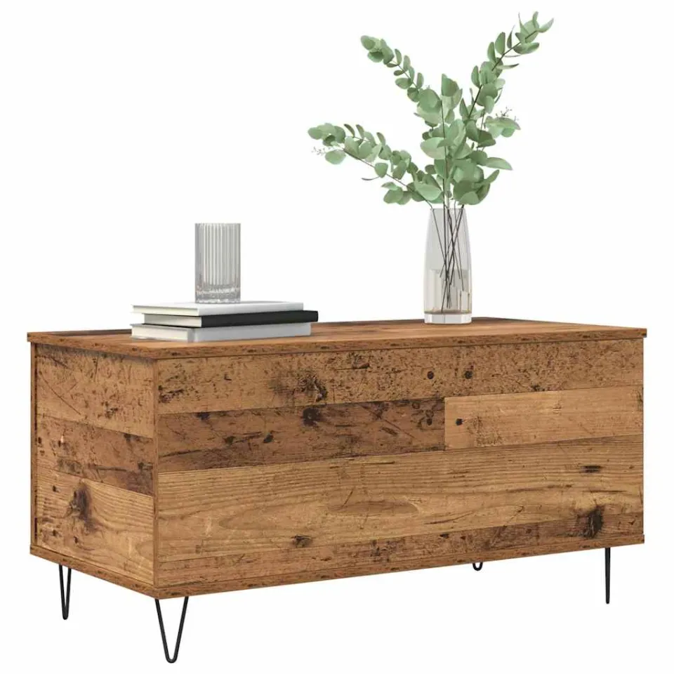 vidaXL Salontafel Oud hout 90 x 44.5 x 45 cm Bewerkt hout Bruin