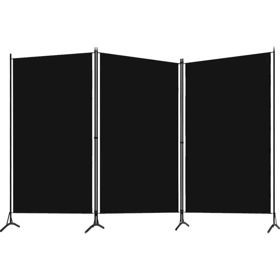 vidaXL Kamerscherm met 3 panelen 260x180 cm zwart