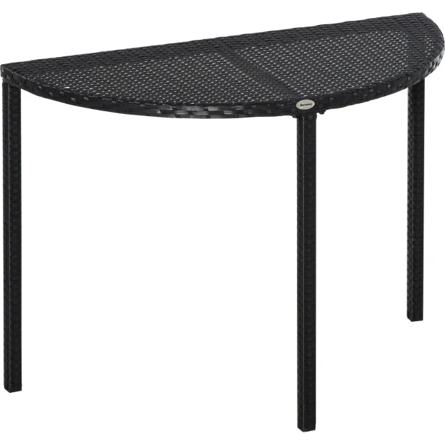 Homcom Outsunny Rattan bijzettafel - Kunsthars - 100x50x74cm - Zwart