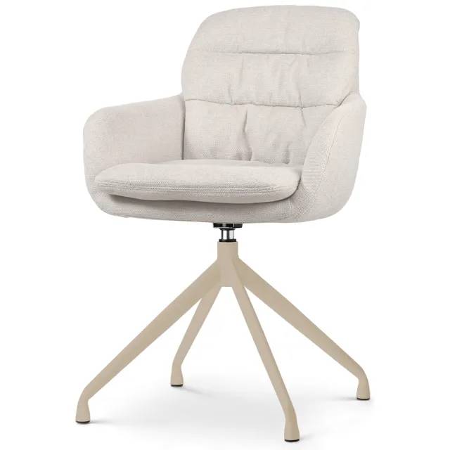 Nolon Nola-Mia draaibare eetkamerstoel beige - beige onderstel