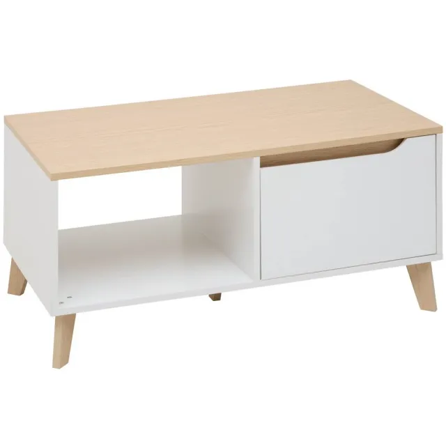 5 Five Simply Smart Rechthoekige salontafel Luma 48x90 cm, wit Blanc