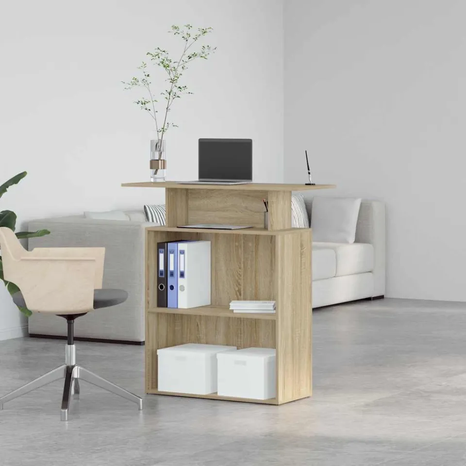 vidaXL Receptiebalie Sonoma Eiken 100x40x104 cm Bewerkt Hout, foto 4