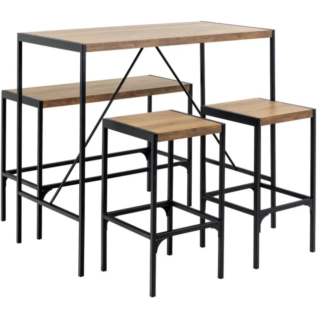 Giga Living Bartafel Barka - Rechthoek Naturel/Zwart - 120x60x105cm