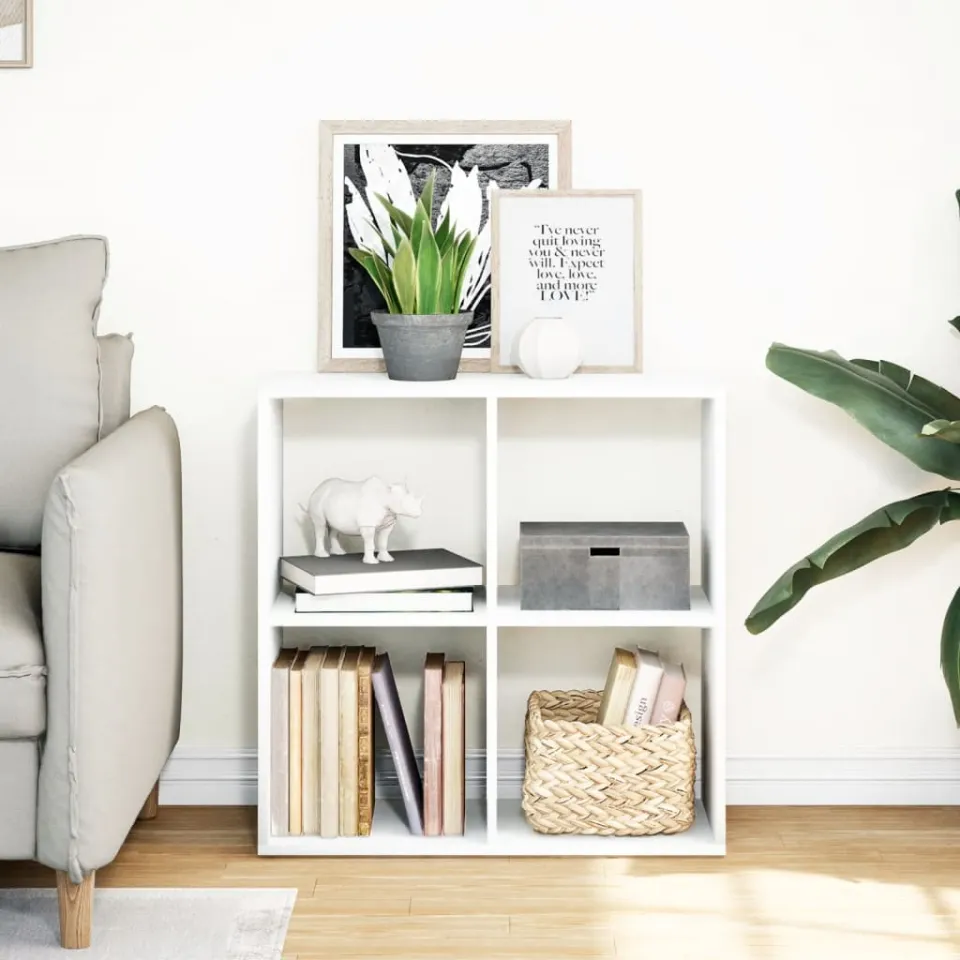 vidaXL Kamerverdeler Boekenkast Wit 69,5x29x69,5 cm Bewerkt Hout, foto 2