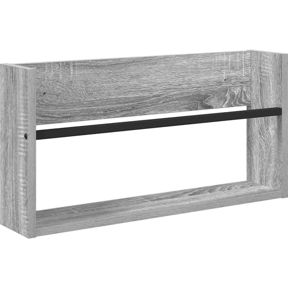 vidaXL Tijdschrift Rek Grijs Sonoma 60 x 12 x 30 cm Bewerkt hout, foto 3