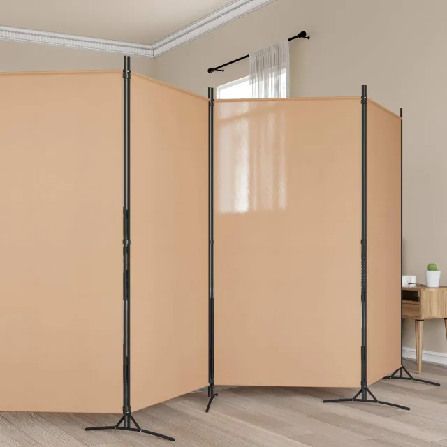 vidaXL 5-Panel Room Divider Beige 433 x 180 cm Stof, foto 2