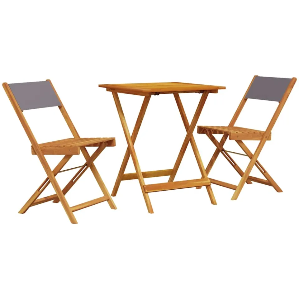 vidaXL 3-delige Bistroset stof en massief hout antracietkleurig, foto 3