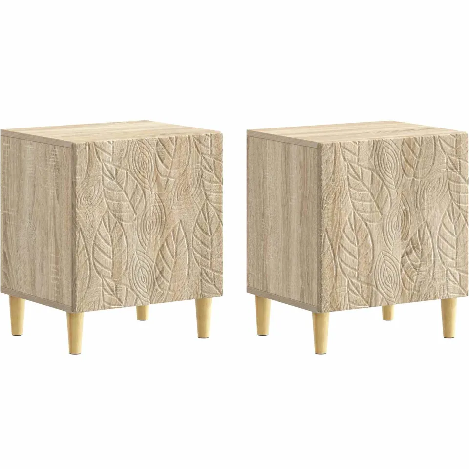 vidaXL Nachtkastje 2 st Sonoma Eiken 43 x 34,5 x 50 cm Bewerkt hout Bruin