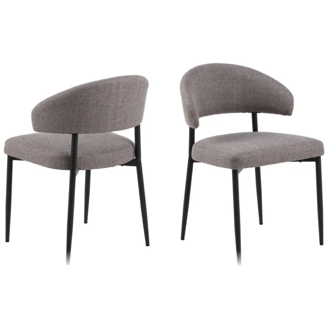 Giga Living Eetkamerstoel Stof Lichtgrijs - Zithoogte 47,5cm - Catania - Giga Living - Set van 2