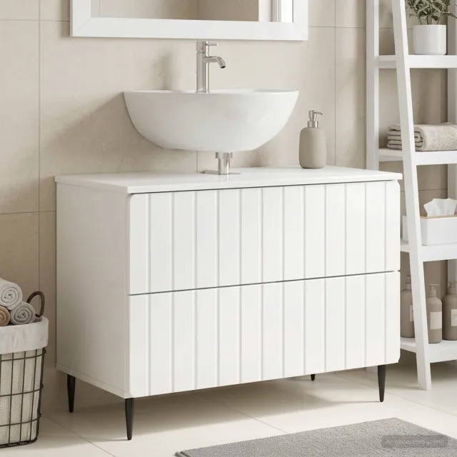 vidaXL Badkamer wastafelkast ZWOLLE Hoogglans Wit 82 x 41 x 58,5 cm
