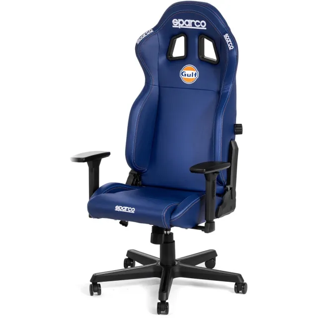 SPARCO Icon Gulf Gamestoel en Bureaustoel - Replica Sportstoel met Lendensteun en 2D Armleuningen marineblauw
