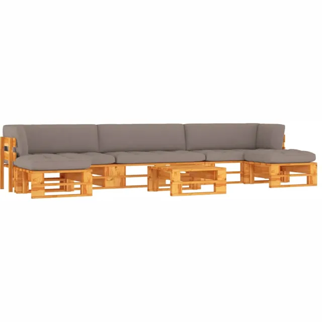 vidaXL 6-delige Loungeset pallet honingbruin geïmpregneerd grenenhout