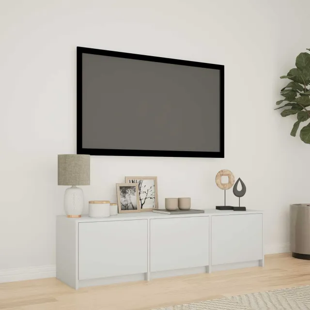 vidaXL TV-kast met LED 140 x 34 x 40 cm Wit Geconstrueerd hout