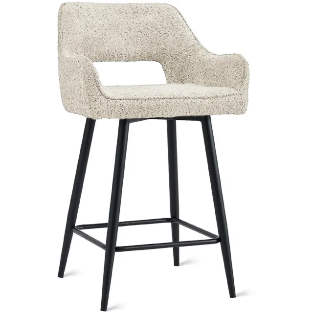 Set van 2 - Nest of Nora Barkrukken Ronn - Stoffen bekleding - Beige Barstoelen