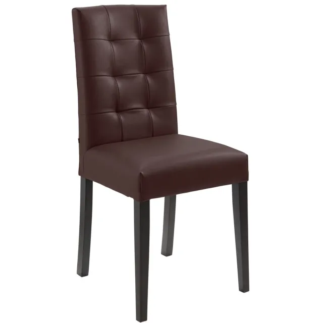 Vega 2x VEGA Stoel Newham; 45x56x96 cm (BxDxH); zitting bruin, frame wengé; 2 stuk / verpakking