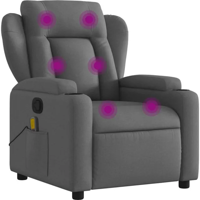 vidaXL Massagestoel - in - donkergrijze - stof Donkergrijs