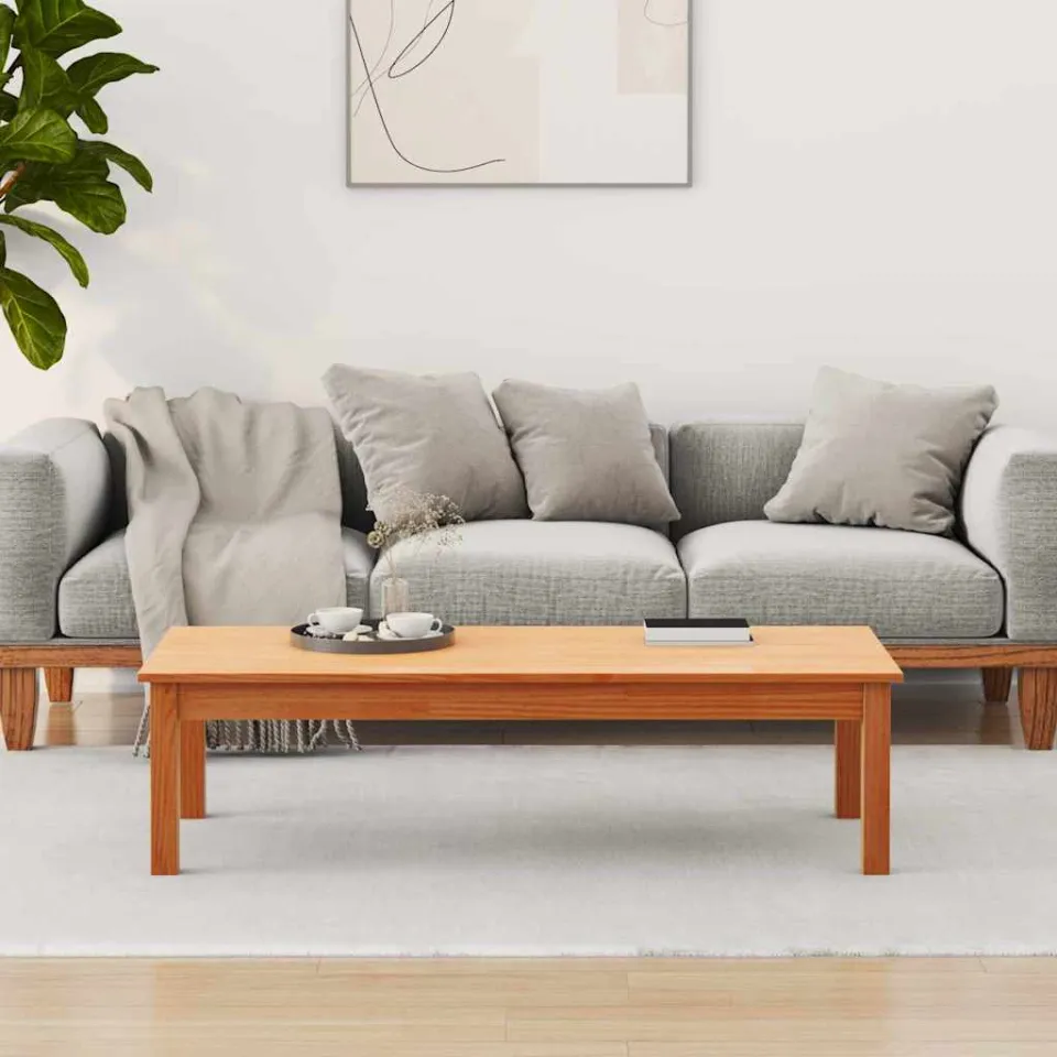 vidaXL Salontafel Wasbruin 110 x 50 x 30 cm Massief grenenhout bruin, foto 4