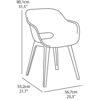 Allibert Tuinstoelen Akola Antraciet 55x56,5x80cm 2 Stuks, foto 3