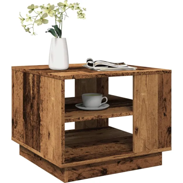 vidaXL Salontafel 55x55x42 cm bewerkt hout oud houtkleurig bruin, foto 2