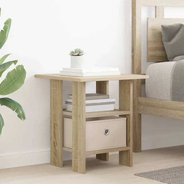 vidaXL Nachtkastje 2 st Sonoma Eiken 41 x 40 x 45 cm Bewerkt hout, foto 4